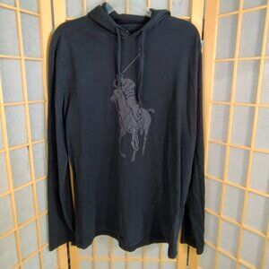 Polo Ralph Lauren Big Pony Jersey Hooded T-Shirt Black Size M